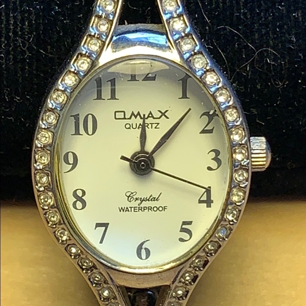 OMAX crystal encrusted elegant waterproof watch
